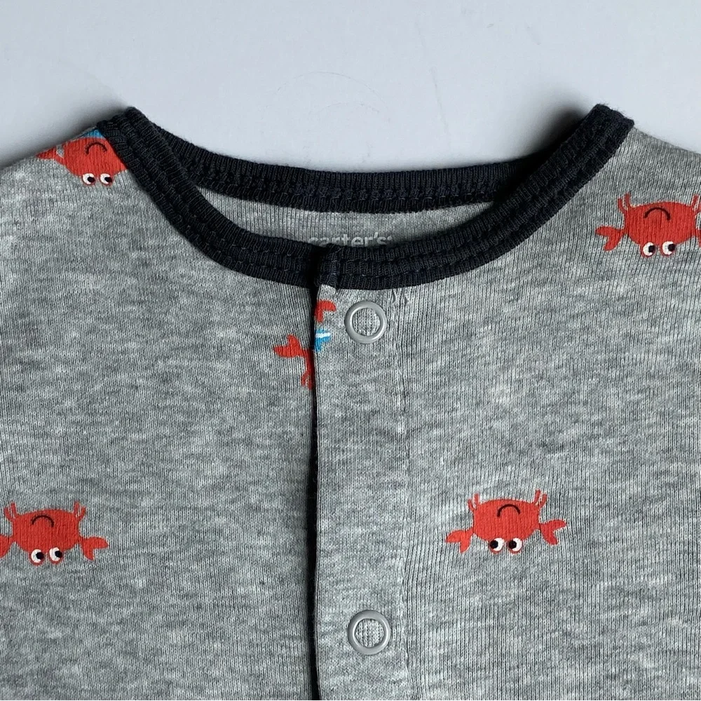 Crab Outfit 3 Months Carter's One Piece New NWT Romper Gray Oceans Crabs